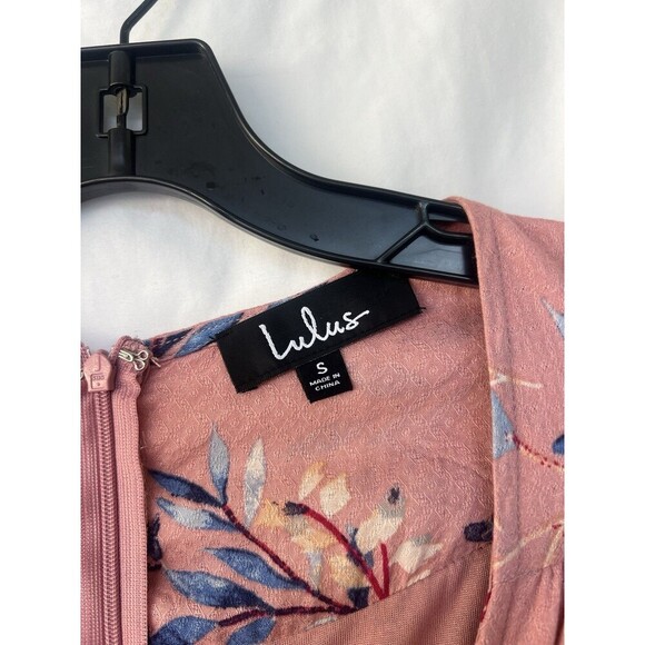 Lulu’s Pink Fiorire Rose Floral Print Faux Wrap Long Maxi Dress Romantic Small - Picture 10 of 11